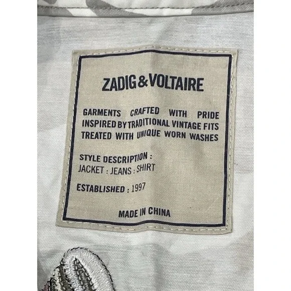 NWT Zadig & Voltaire Women's Kavy Camou Jacket camouflage Military Jacket Size L - Picture 9 of 16